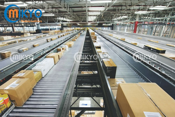 Hệ thống băng tải vận chuyển thùng carton đóng gói