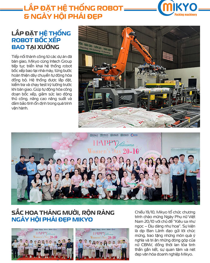 Triển khai lắp đặt và chạy thử hệ thống Robot bốc xếp bao tại xưởng