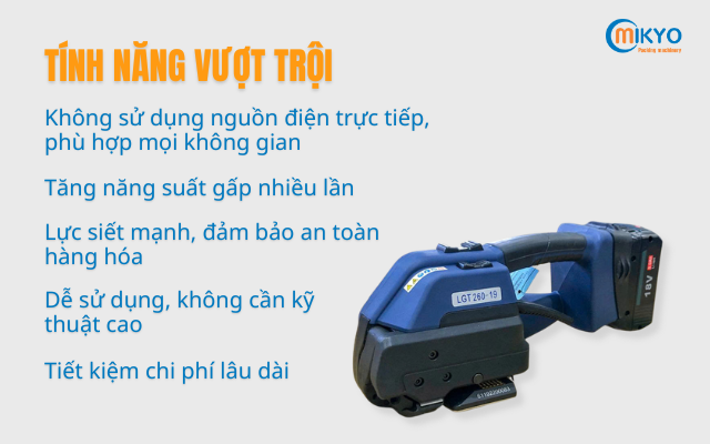 Ưu điểm máy đóng đai dùng pin